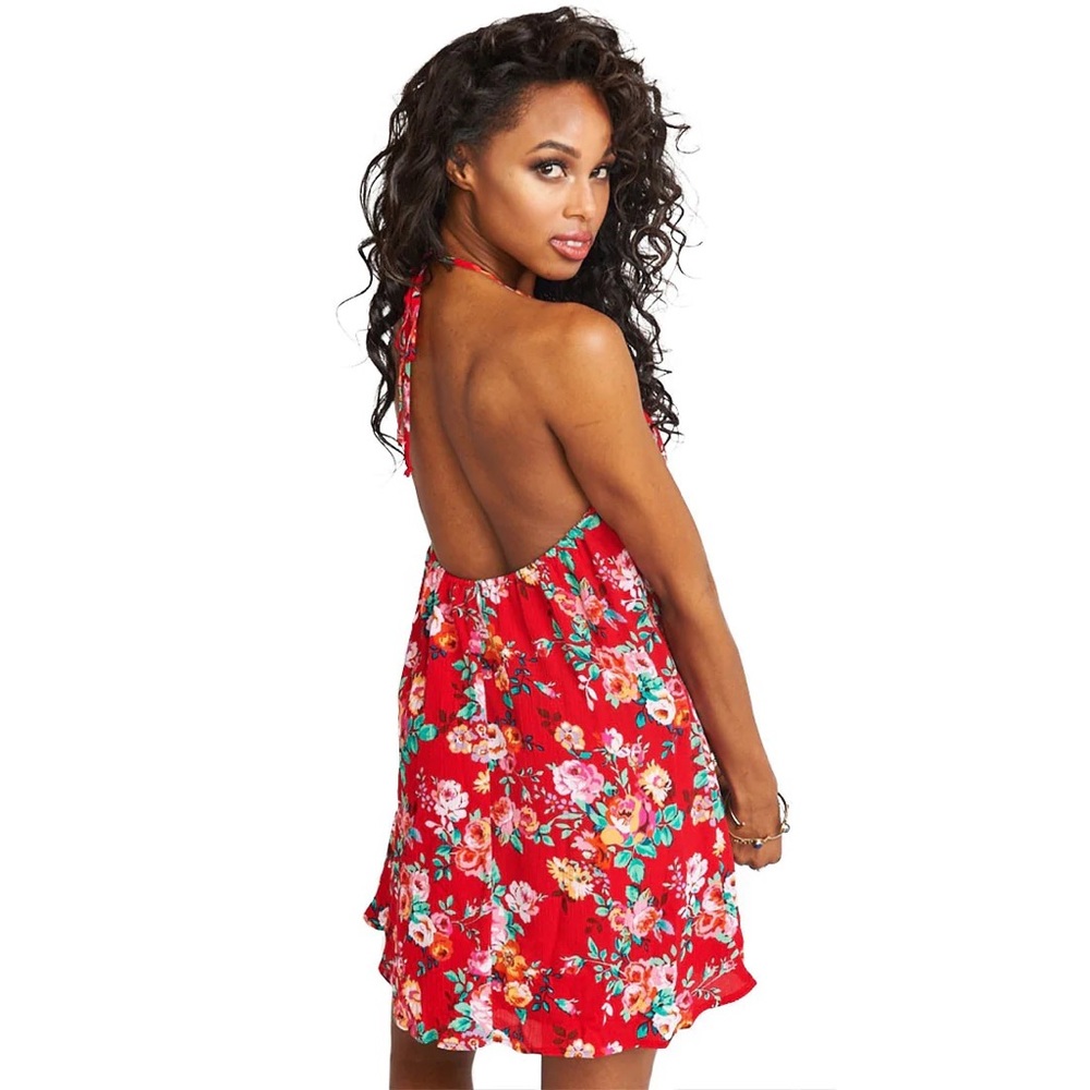 Show Me Your MuMu Katy Halter Dress in Flower Love Cloud